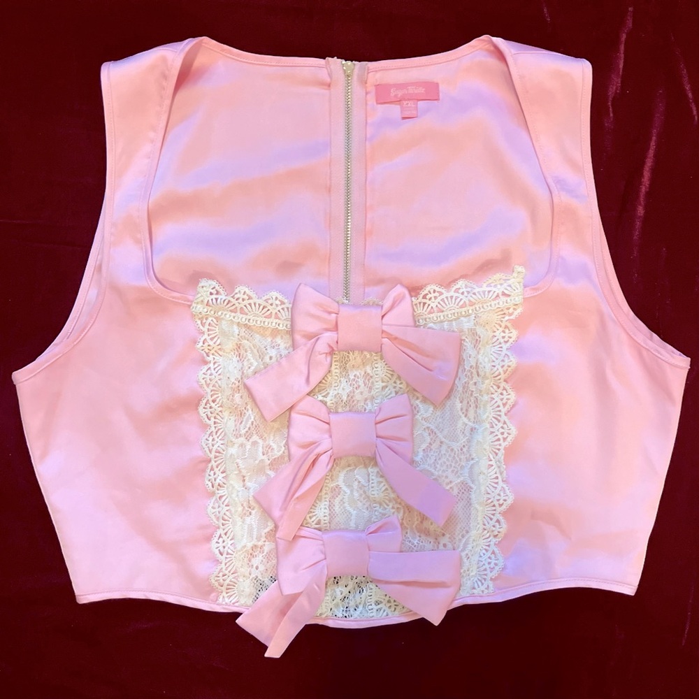 Dolls Kill Lace Bows Princess Corset Top